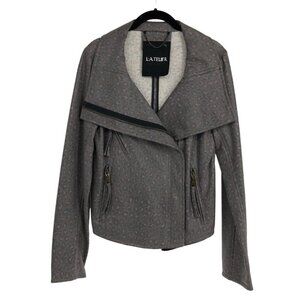 L’Aterlier leopard print faux  leather jacket ~M